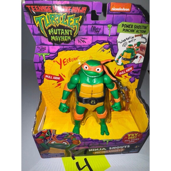 Teenage Mutant Ninja Turtles Mutant Mayhem Michelangelo Shouts Figure Action New - Picture 9 of 9